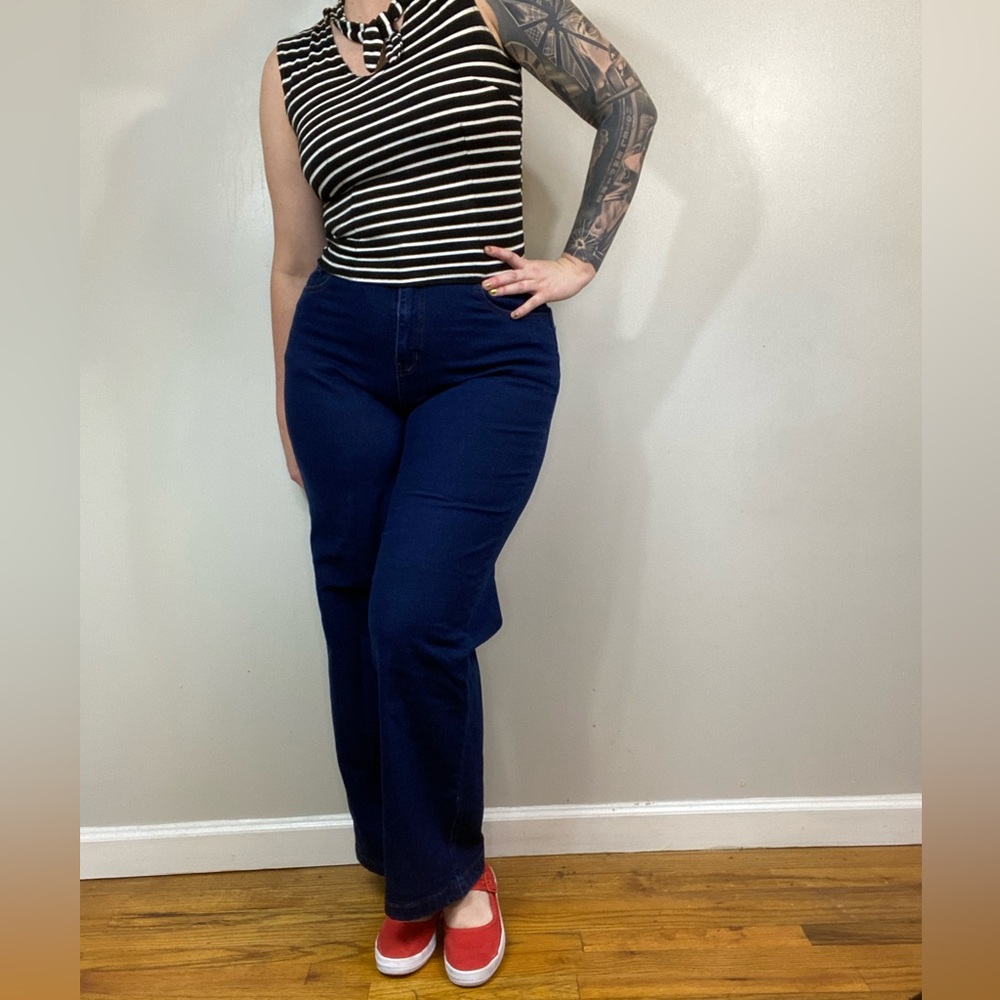 Collectif High-Rise Dark Blue Women’s Jeans 31 Vintage 50s style